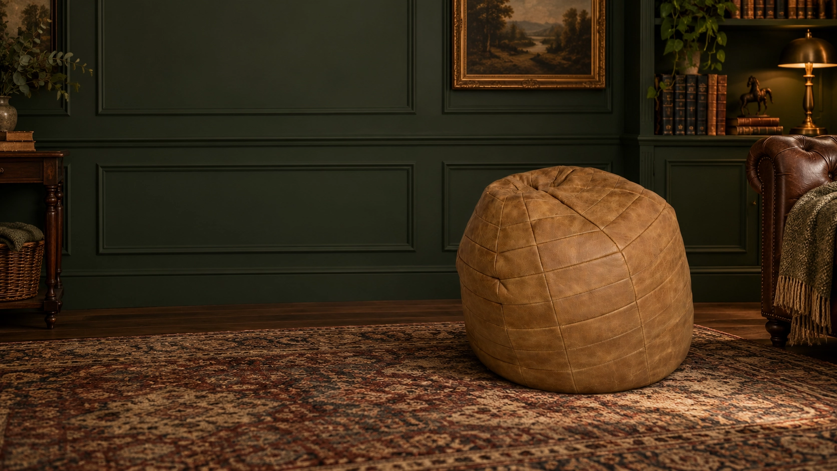 Handcrafted leather beanbags