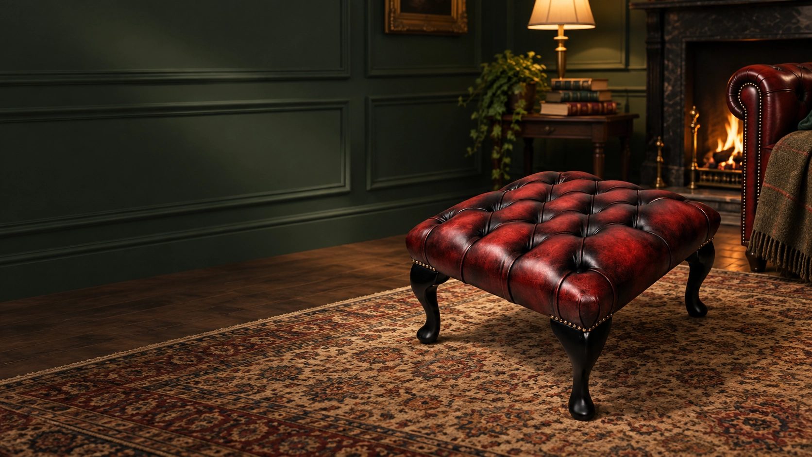 Handcrafted leather footstools
